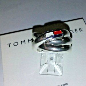 Tommy Hilfiger Silver plated Swirl Ring Size NWT